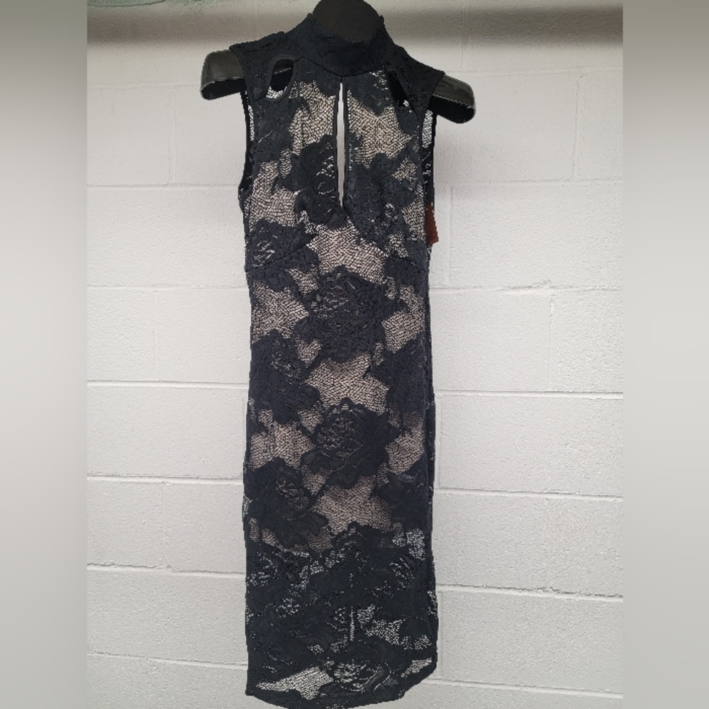Streetwear Society Medium Turtleneck Black Lace Dress NWT